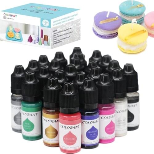 24 Color Epoxy Resin Pigments Liquid Colorant DIY Candle Making UV Resin Mold Candle Soap Coloring Handmade Crafts Dye Pigments