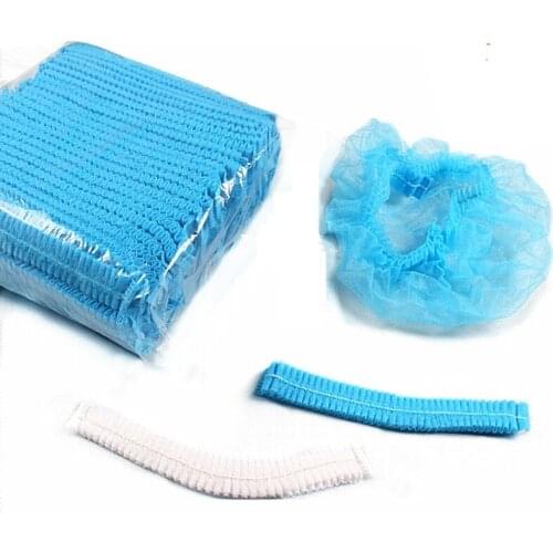 Factory Outlet Thickened Disposable Hat Mesh Cap Non Woven Fabric Food Factory Beauty Salon Dustproof Anti-hair Fall Hood 100pcs