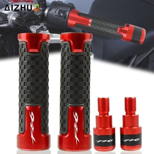 FZ6 CNC Aluminum Motorcycle Accessories FOR YAMAHA FZ6 FAZER R 2014-2016 2015 Handlebar Grips Handle Bar Cap End 7/8"22mm LOGO