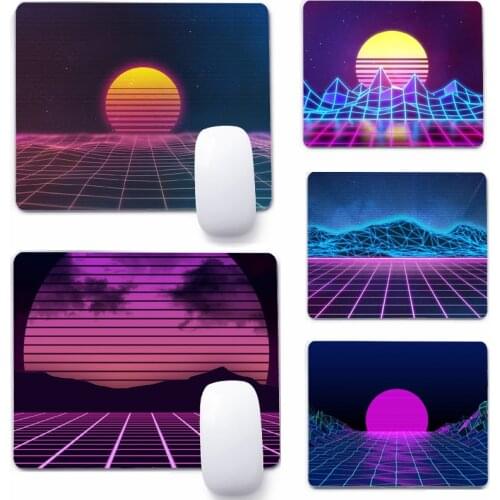 80s Retro Wave 22x18cm Mouse Pad Computer Small Mouse Non-slip Pad Desktop Keyboard Pad Office Mouse Mat