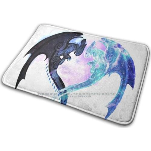 Dragon Heart Toothless And Light Fury Mat Rug Carpet Anti-Slip Bedroom Entrance Door Mat Dragon Heart Toothless And Light Fury