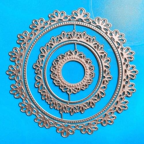 SCRAPBOOK Metal Cutting Dies For Scrapbooking Stencils LACE CIRCLE FRAME DIY PAPER Album Cards Making Embossing Die CUT Cuts
