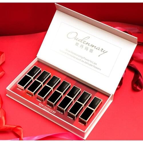 7 pcs Lipstick Set Combination Multicolor One Box Non-marking Moisturizing Lips Makeup Lipsticks Gift Kit TSLM2