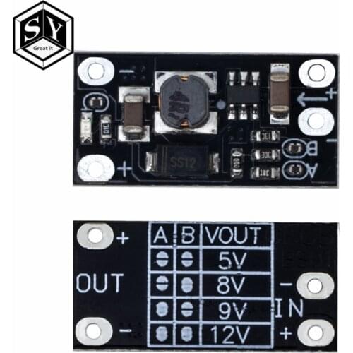 Newest Multi-function Mini Boost Module Step Up Board 5V/8V/9V/12V 1.5A LED Indicator Diy Electronic Voltage Module
