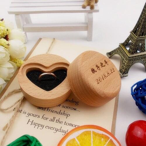Wedding Ring Box Custom Name Handmade Letter Jewellery Wood Box Proposal Engagement Gift Jewelry Box Ring Box