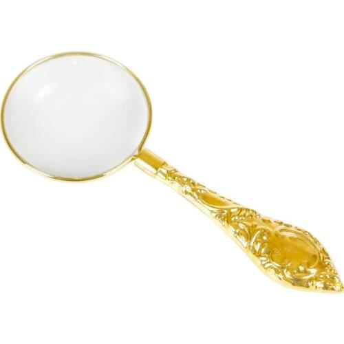 Handheld Full Metal Magnifying Glass 4X Reading Portable Magnifyier
