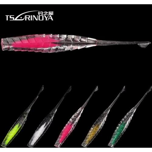 New TSURINOYA 5pcs Soft Bait 100mm/2.9g(0.10oz) Floating Fishing Lures Sensitive Arrow-Shaped Tail Leurres Souple Peche Swimbait
