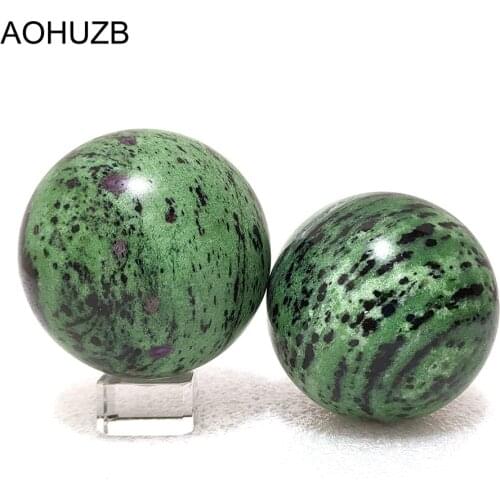 Natural Crystals Quartz Whole Ruby Zoisite Sphere Energy Stone Reiki Healing Ball Room Home Aquarium Decoration Gemstone