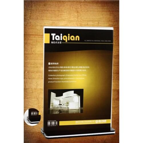 Size:21 * 29.7cm A4 vertical T-shaped acrylic table card table display stands, table sign Transparent display seat