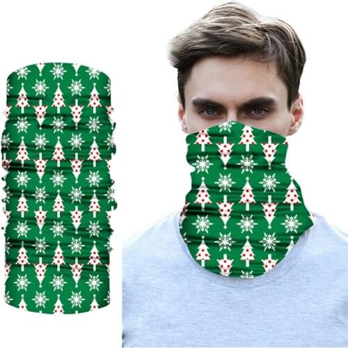 Christmas Seamless Face Shield Sports Bandana 3D Printed Bandana Scarf Men Hiking Neck Gaiter Ski Cycling Balaclava Headwear