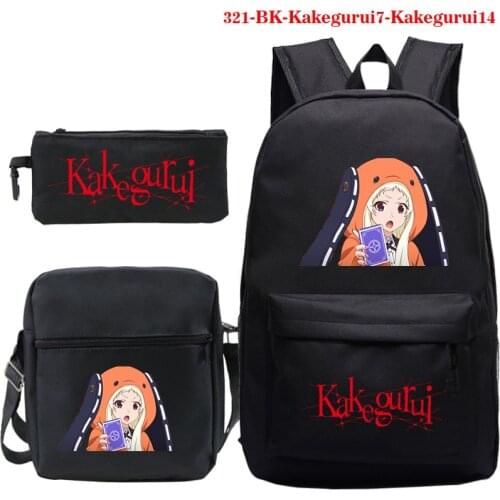 Anime Kakegurui Printing Backpack Teenage SchoolBag Girls Boys School Book Bags Laptop Rucksack Travel Knapsack With Pencil Case