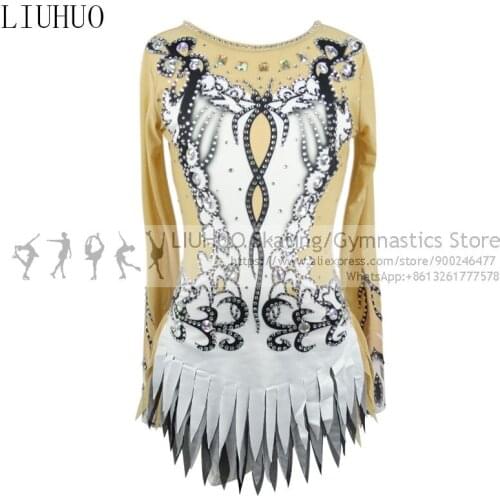 Dance Costumes Figure Skating Dress Black Children Girl Black Skirts Performance Wear Competition Rhythmic Dance leotards