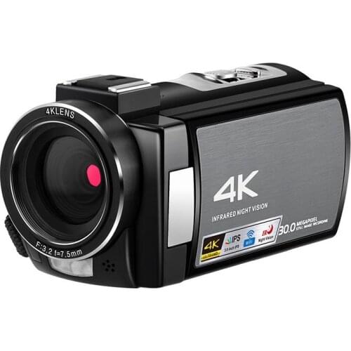 4K Full HD Camcorder Professional Digital Cameras Night Vision WIFI MIC 3.0 Inch Touch Screen Video Camera Support External Lens