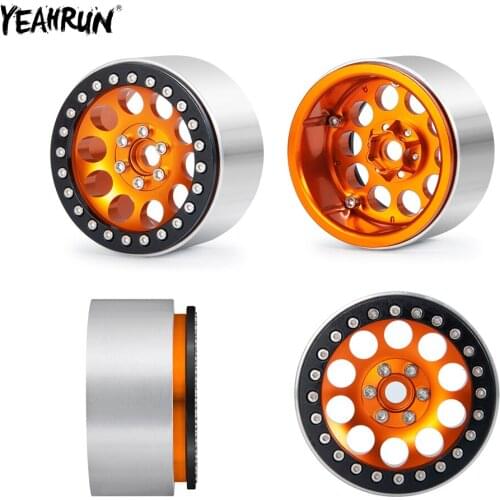 YEAHRUN Orange 2.2inch Aluminum Alloy Beadlock Wheel Hub Rims For 1/10 Axial Wraith 90048 RR10 RC Crawler Car Parts
