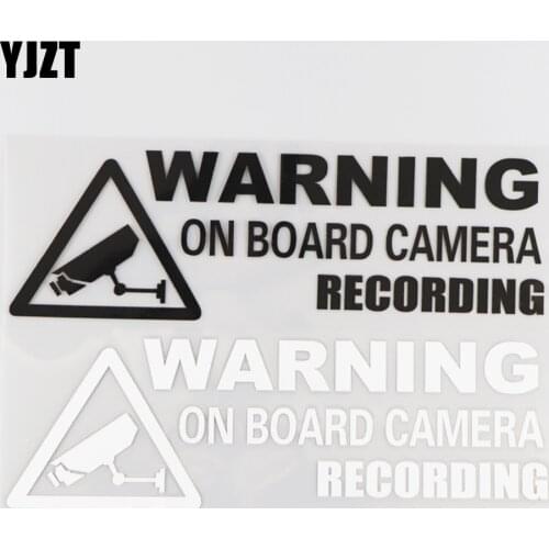 YJZT 19X5.9CM WARNING ON BOARD CAMERA RECORDING Vinyl Car Sticker Decal Black/Silver 4C-0136