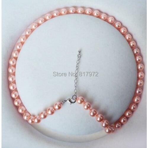8mm Pink South Sea Shell Pearl Necklace Fashion Highlight Pink AAA Necklaces Gift for women Jewelry