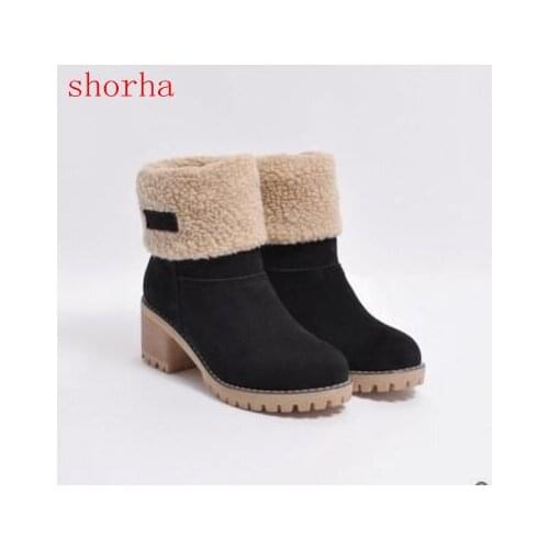 Women Boots Square Heel Platforms Leather Thigh High Pump Boots Shoes Woman shoes autumn new Female Winter Boots red black