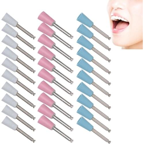 10pcs Composite Resin Ceramic Natural Tooth Polishing Burs Low Speed Dental Grinding Silicone Polisher Drill Bits Set Cup Shape