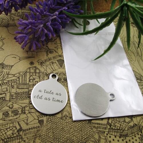 20pcs--"A Tale as Old As Time"stainless steel charms 5 styles for choosing DIY Charms for necklace bracelets