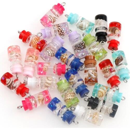 10x19mm 10pc New Miniature Shell Mini Resin Bottle Simulation Drinks Model Toys Fruit Drink Play Dollhouse Dolls Accessories