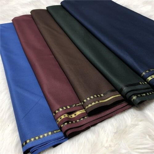 2021 High Quality 5 Yards Nigerian Cashmere Fabric For Men Sewing Shirt Soft Cashmere Wool Cotton Men Suit Garment Material