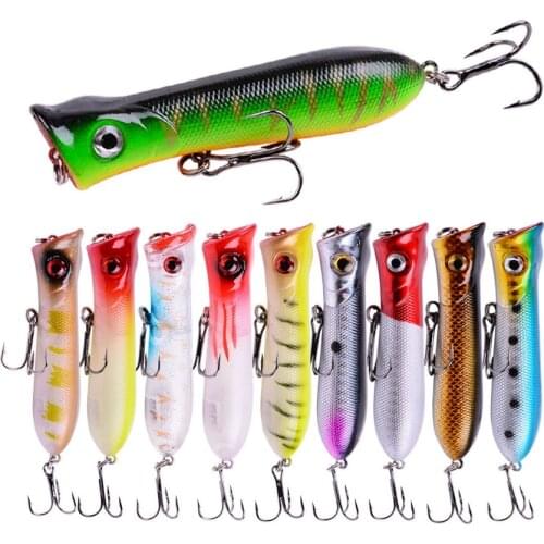 5/10 PCS popper Fishing Lure Fit Rod Floating Crankbait Iscas Fishing Tackle Artificial Bait Poper Carp Pike Set