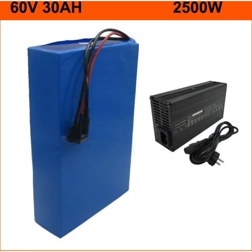 2000W 60V 30AH Ebike Scooter Battery Pack 60V 16S 2500W Lithium ion Battery 5000MAH 26650 Cell 50A BMS and 67.2V 5A Charger