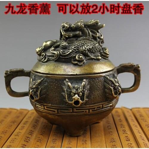 Smoked smoked sandalwood incense, copper furnace antique collection of antique Tourism Souvenirs Gifts Articles