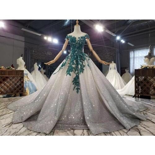 Sequin beading shiny lace A line custom wedding party dress gown real sample vestido robe de mariee noiva trouwjurk