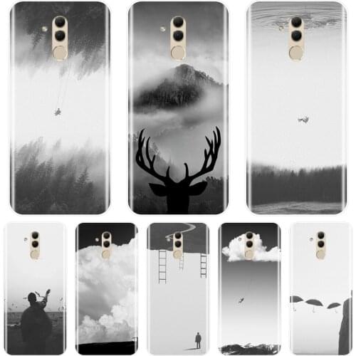 Black White Art Retro Deer Phone Case For Huawei Mate 7 8 9 10 20 Lite Silicone Soft Back Cover For Huawei Mate 9 10 20 Pro Case