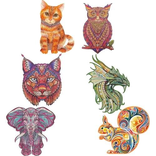 Wooden Puzzles Jigsaw Irregular Children Each Piece Is Animal Shape DIY Puzzle Pieces Best Gift For Kids Jig PUzzle Puzzle Drops