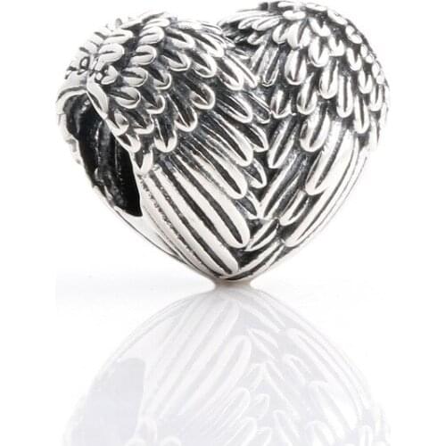 DoDoFly Genuine 925 sterling silver Angel Wing Beads fit original bracelet DIY Jewelry