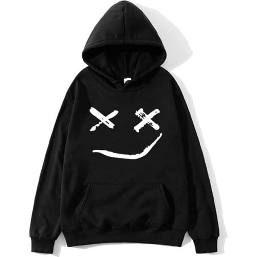 European and American mens fashion new hoodie fun smile print hooded hairstyle hip hop street hooded clothes