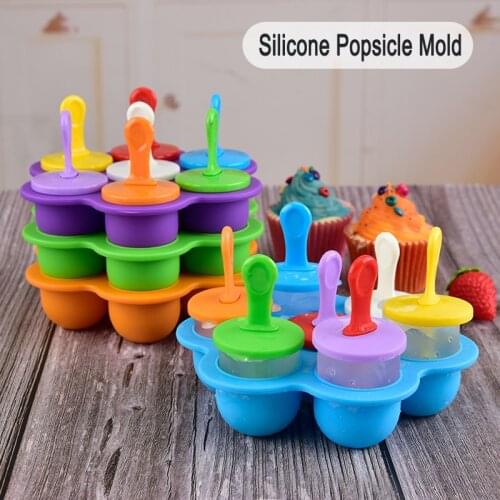 Ice Cream Ice Pops Mold Portable Food Grade Popsicle Mould Ball Maker Baby DIY Food Supplement Tool Fruit Shake Accessories 2021