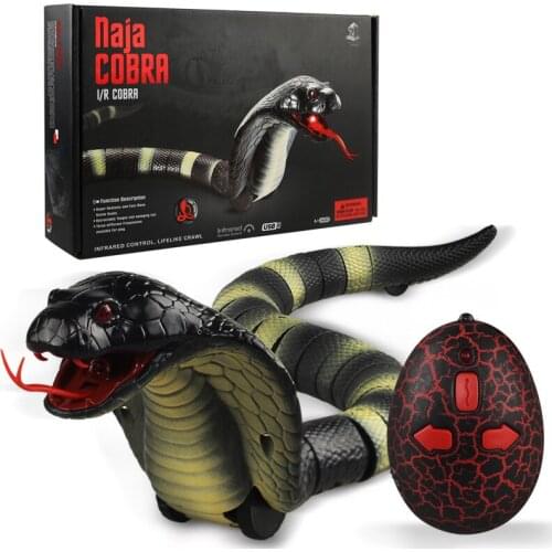 RC Snake 16" Simulation Rattlesnake 6 Colors IR Infrared Remote Control Realistic Snakes USB Rechargeable Prank Toy for Kids