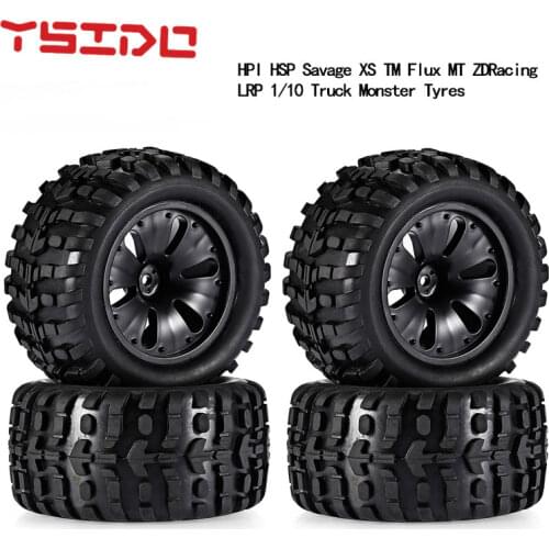 4Pcs 1:10 120x70x12mm Wheels with Tyres for HSP Wltoys ZD Racing HPI Redcat LRP 1/10 Monster Truck RC Car Parts