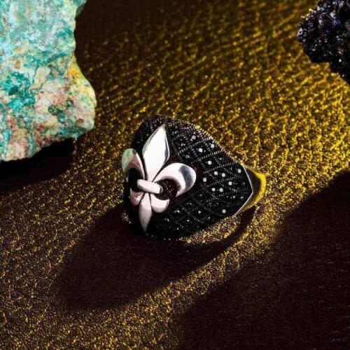 Mini Black Zircon Stone Silver Vintage Made In Turkey Solid 925 Sterling Silver