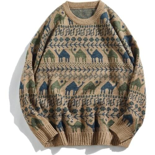 Mens Knitted Pullovers Sweater Autumn Clothes Loose O Neck knitwear Casual Top Plus Size XXL Mens Clothing