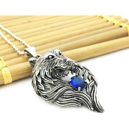Stainless Steel Wolf Necklace Pendant For Men hip Hop Rock Party Jewelry GH072510