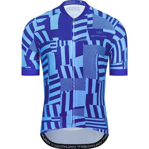 KEYIYUAN New Men Cycling Jersey Short Sleeve MTB Bike Shirts Summer Bicycle Tops Maillot Ciclismo Hombre 2021 Verano