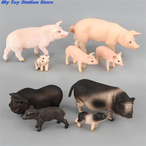 Original Farm Animal Domestic Pig Family Set Figurine Pig Figure Kids Educational Figure Toy Gift For Children