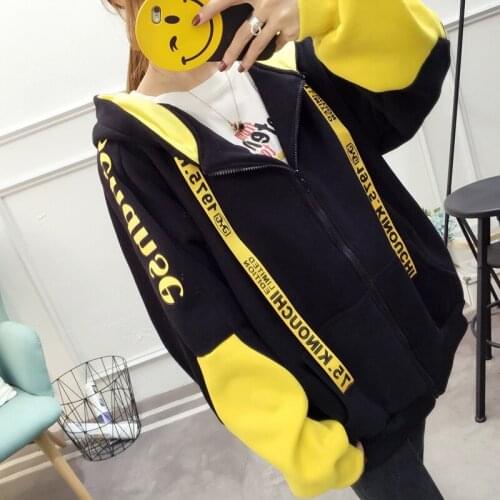 Autumn and winter the new Korean version of the students with a hooded womens baggy jacket hoodies clothes oversized harajuku