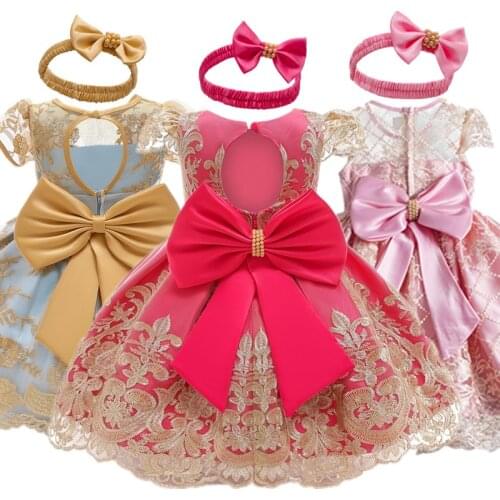 First Christmas Party Dress For Baby Girls Christening gowns Elegant Princess Birthday Dress Infant New Year Red Girls Clothing