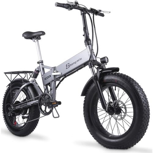 MX21 Folding Electric Bike 500W 20 Inch 4.0 Fat Tire Mountain Bike Beach Bike E-bike for Men Women Full Suspension