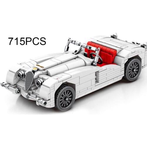 Technical sport car build block classic Roadster model JAGUAR XK120 Pull back vehicle steam bricks toy collection for boy gift
