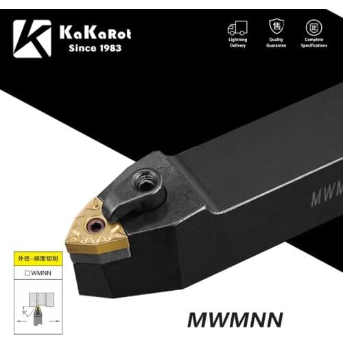 KaKarot External Turning Tool MWMNN2020K08 MWMNN2525M08 Carbide Inserts WNMG MWMNNLathe Tool Cutting Tools Machine Tools1 Set