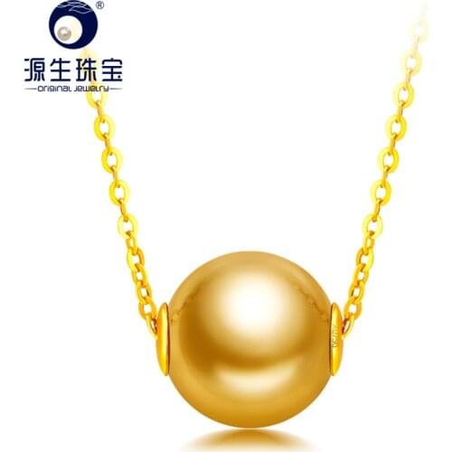 YS 18K Solid Gold Chain Genuine Saltwater Cultured South Pacific Sea Pearl Pendant Necklace