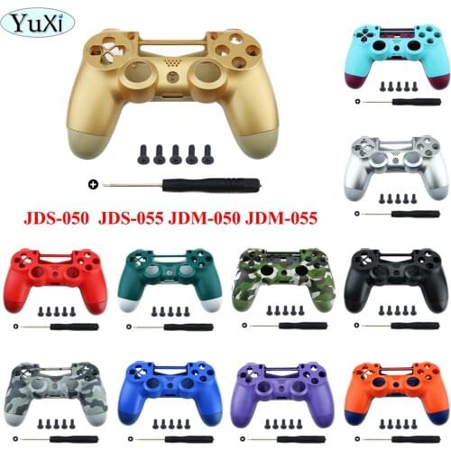 YuXi DIY Full Shell Case Housing For PS4 Controller Replacement Parts Joystick JDS-050 JDS 055 JDM 050 JDM 055 With Screw Tool