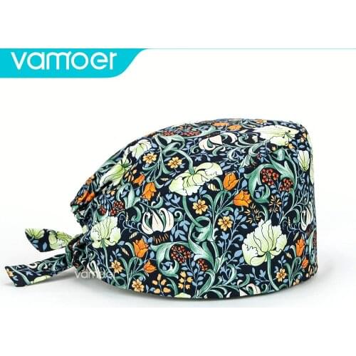 Womens nursing scrubs cap medical uniform accessories surgery cap operating room cap adjustable size Elastic cap