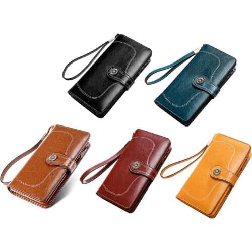 Women Leather Clutch Long Wallet Credit Card Holder Wristlet Purse Handbag Phone Bag